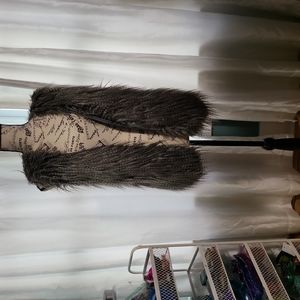 NWT Faux Fur Sweater Vest size PL